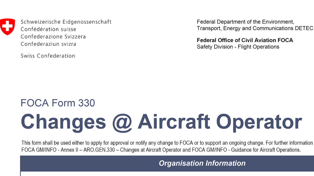 Changes at Aircraft Operator