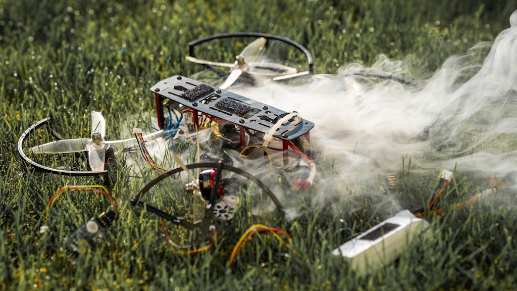 Bild einer abgestürzten Drohne