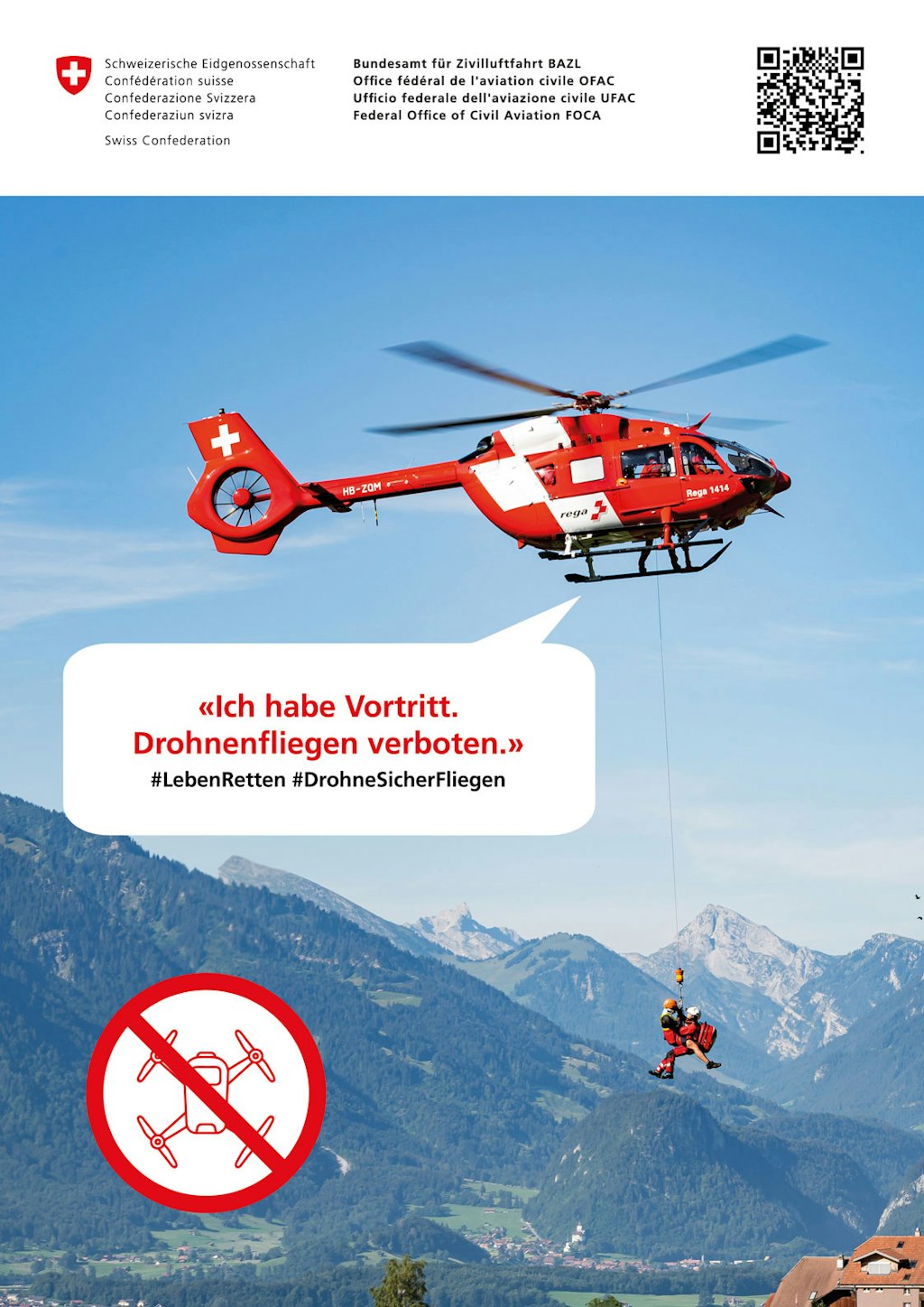 Ich habe Vortritt. Drohnenfliegen verboten - #DrohneSicherFliegen 