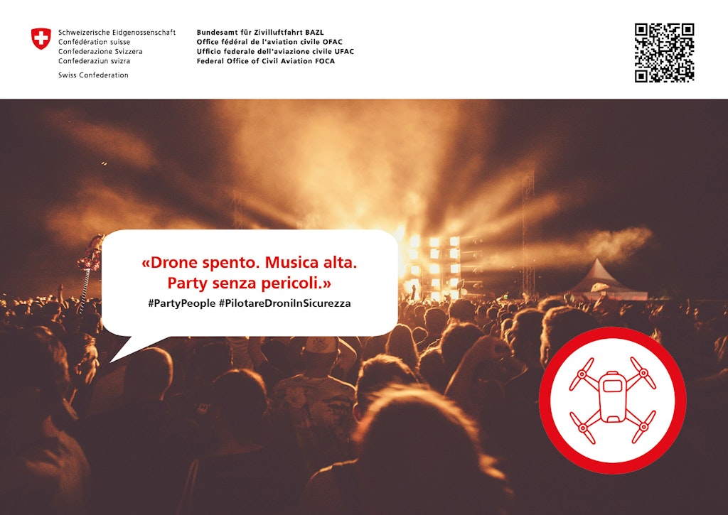 Drone spento. Musica alta. Party senza pericoli. - #PilotareDroniInSicurezza