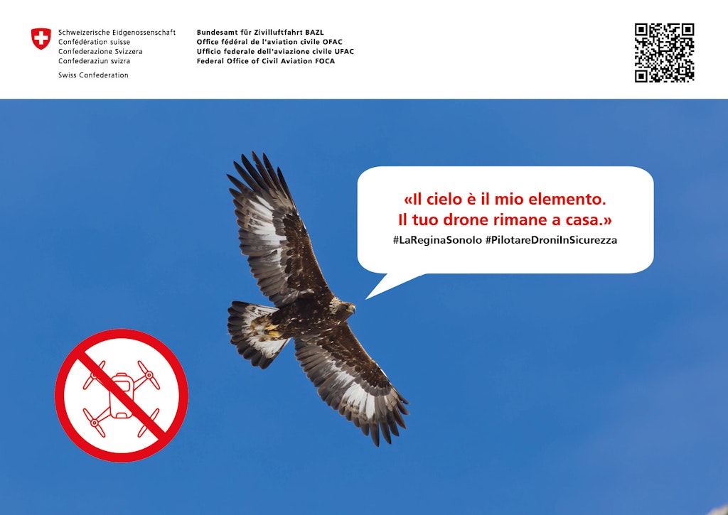 Il cielo è il mio elemento. Il tuo drone rimane a casa. - #PilotareDroniInSicurezza 